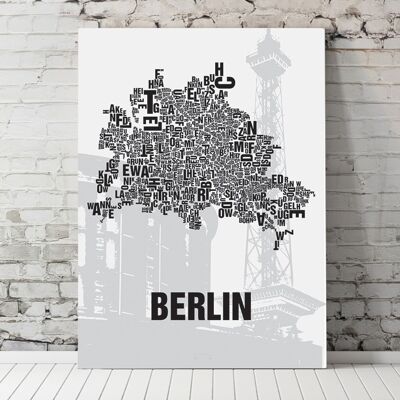 Buchstabenort Berlin Funkturm - 70x100cm-leinwand-auf-keilrahmen
