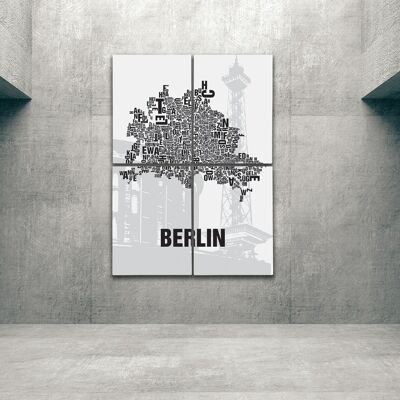 Luogo delle lettere Berlin Funkturm - 140x200cm-come-4-part-stretcher