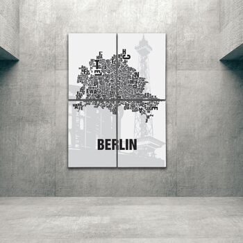 Place des lettres Berlin Funkturm - 140x200cm-comme-4-partie-brancard 1