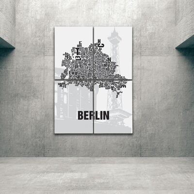 Place of letters Berlin Funkturm - 140x200cm-as-4-part-stretcher