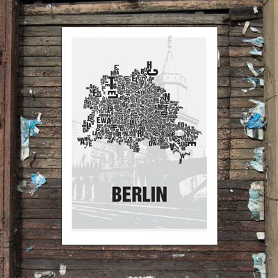 Place des lettres Berlin Oberbaumbrücke - 50x70cm impression numérique