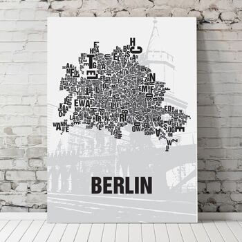 Place des lettres Berlin Oberbaumbrücke - 50x70cm-toile-sur-châssis 3