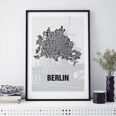 Place of letters Berlin Oberbaumbrücke - 50x70cm-digital print-framed