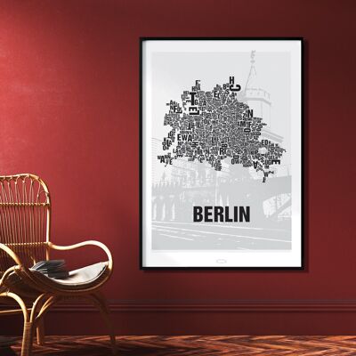 Place of letters Berlin Oberbaumbrücke - 70x100cm-digital print-rolled