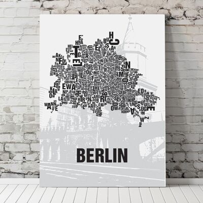 Luogo delle lettere Berlin Oberbaumbrücke - 70x100cm-tela-su-barella