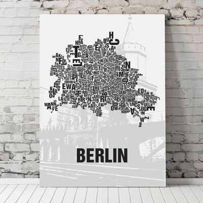 Place des lettres Berlin Oberbaumbrücke - 70x100cm-toile-sur-châssis