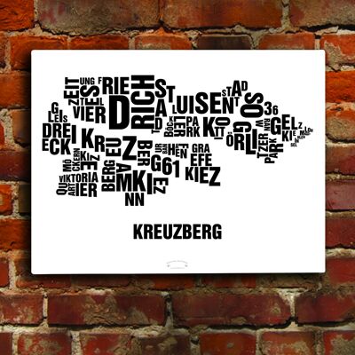 Buchstabenort Berlin Kreuzberg Schwarz auf Naturweiß - 40x50cm-leinwand-auf-keilrahmen