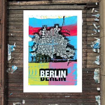 Lieu des lettres Berlin Map art print - 50x70 cm-impression numérique-encadré 2