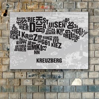 Buchstabenort Berlin Kreuzberg Viktoriapark - 50x70cm-leinwand-auf-keilrahmen