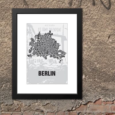 Place of letters Berlin Checkpoint Charlie - 30x40cm-passepartout-framed