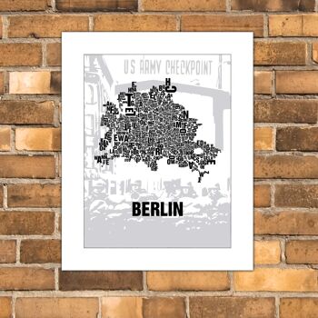 Lettre emplacement Berlin Checkpoint Charlie - 40x50cm-passepartout 1