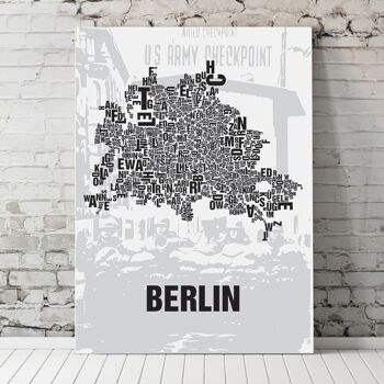 Lettre emplacement Berlin Checkpoint Charlie - 40x50cm-passepartout 3