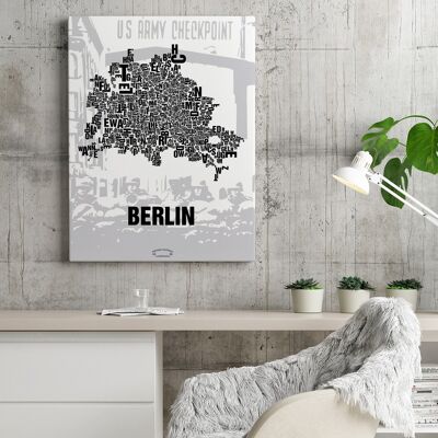 Luogo delle lettere Berlino Checkpoint Charlie - 40x50cm-tela-su-barella