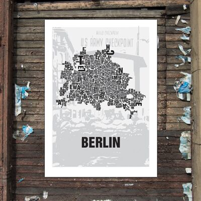 Carta ubicación Berlín Checkpoint Charlie - Impresión digital 50x70cm