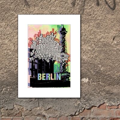 Buchstabenort Berlin Funkturm Kunstdruck - 30x40cm-passepartout