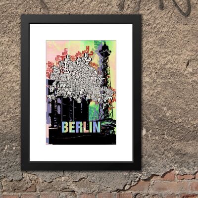 Place of letters Berlin radio tower art print - 30x40cm-passepartout-framed