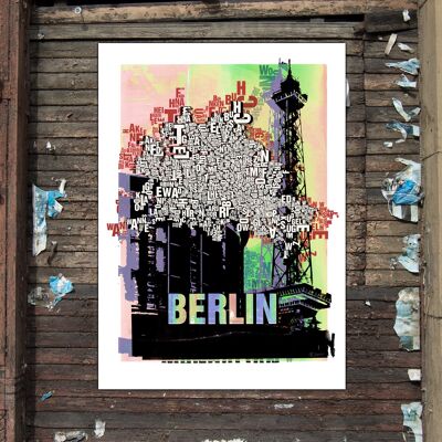 Lieu des lettres Tirage d'art de la tour radio de Berlin - Impression numérique 50x70cm