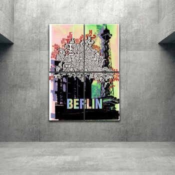 Place des lettres Tirage d'art de la tour radio de Berlin - 140x200cm-en-4-part-stretcher 1