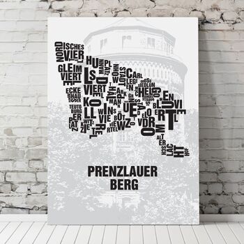 Place des lettres Berlin Prenzlauer Berg château d'eau - 50x70cm-impression numérique-encadré 3