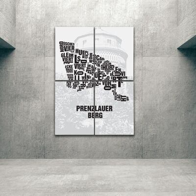 Luogo delle lettere Torre dell'acqua di Berlino Prenzlauer Berg - 140x200 cm-come-barella-in-4 parti