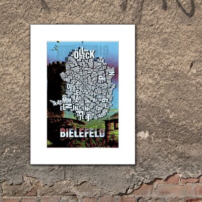 Lugar de letras Bielefeld Sparrenburg lámina - 30x40cm-passepartout