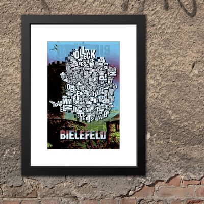 Place of letters Bielefeld Sparrenburg art print - 30x40cm-passepartout-framed