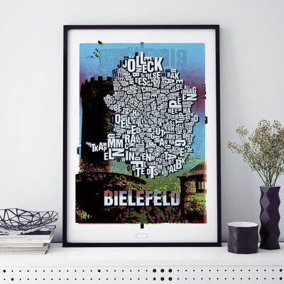 Lugar de letras Bielefeld Sparrenburg lámina - 50x70cm-impresión digital-enmarcada