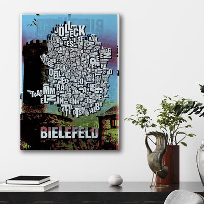Place of letters Bielefeld Sparrenburg art print - 50x70cm-canvas-on-stretcher