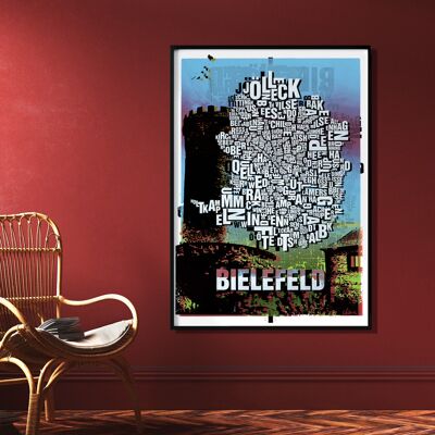 Luogo delle lettere Stampa artistica Bielefeld Sparrenburg - 70x100cm-stampa digitale arrotolata