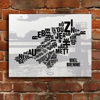 Place of letters Biel/Bienne See - 40x50cm-canvas-on-stretcher