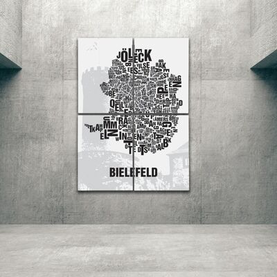 Luogo delle lettere Bielefeld Sparrenburg - 140x200cm-come-barella-in-4 parti