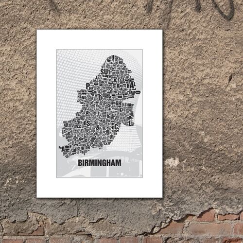 Buchstabenort Birmingham Bull Ring - 30x40cm-passepartout