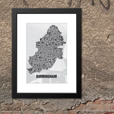 Buchstabenort Birmingham Bull Ring - 30x40cm-passepartout-gerahmt