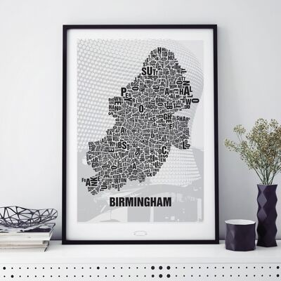 Letra ubicación Birmingham Bull Ring - 50x70cm-impresión digital-enmarcada