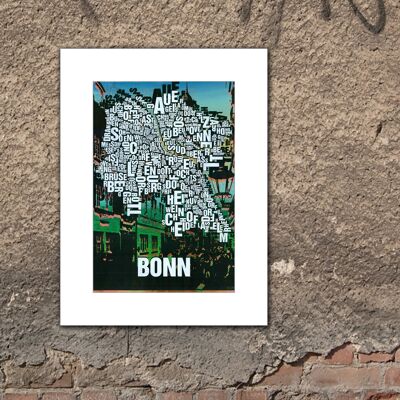 Letter place Bonn old town art print - 30x40cm-passepartout