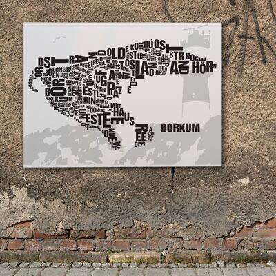 Lugar de letras Faro de Borkum - 70x100cm-lienzo-sobre-camilla