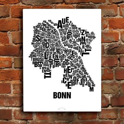 Posto lettere Bonn nero su bianco naturale - 40x50cm-tela-su-barella