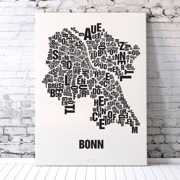 Lettre place Bonn noir sur blanc naturel - 70x100cm-impression numérique-roulé 4