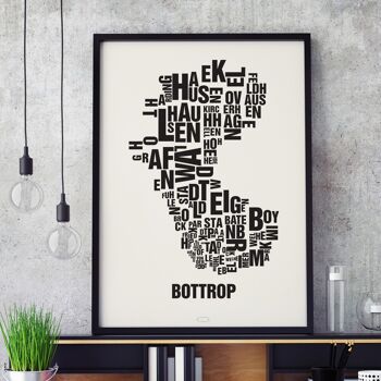 Place aux lettres Bottrop noir sur blanc naturel - 140x200cm-en-4-part-stretch 2