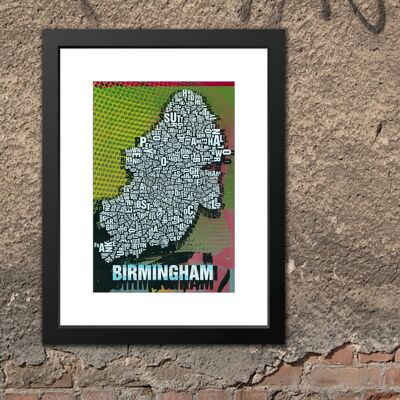 Buchstabenort Birmingham Bullring Kunstdruck - 30x40cm-passepartout-gerahmt