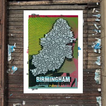 Lieu des lettres Impression d'art Birmingham Bullring - 140x200cm-en-4-part-stretcher 3