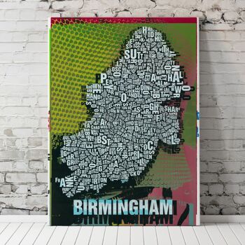 Lieu des lettres Impression d'art Birmingham Bullring - 140x200cm-en-4-part-stretcher 4