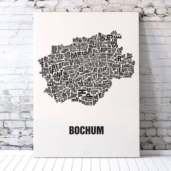 Lettre emplacement Bochum Noir sur blanc naturel - 70x100cm-impression numérique-roulé 4