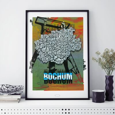 Posizione della lettera Bochum Zeche stampa artistica - 50x70cm-stampa digitale con cornice