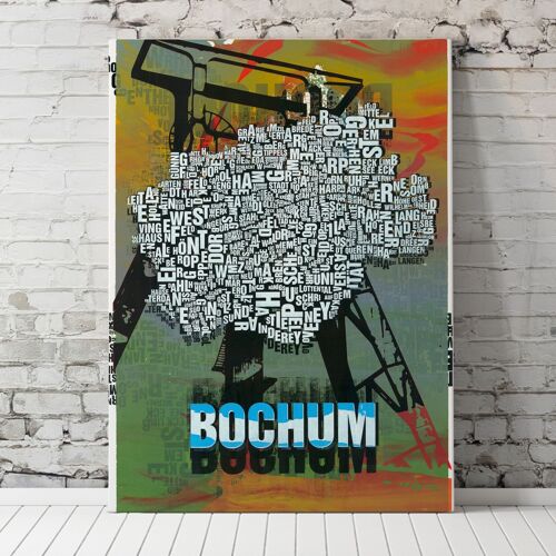 Buchstabenort Bochum Zeche Kunstdruck - 70x100cm-leinwand-auf-keilrahmen