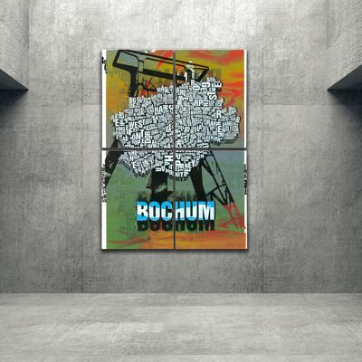 Posizione della lettera Bochum Zeche stampa d'arte - 140x200 cm-come-4-parte-stretcher