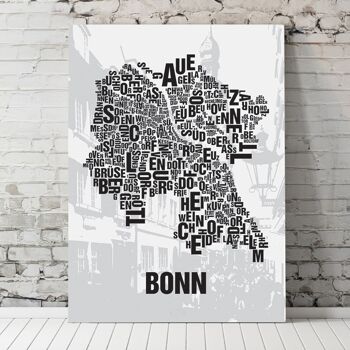 Lettre emplacement Bonn vieille ville - 50x70cm-impression numérique encadrée 2