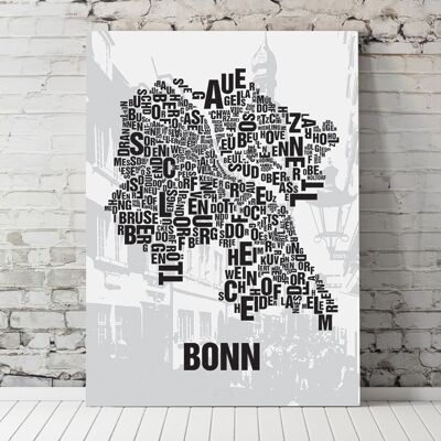Luogo delle lettere Bonn centro storico - 70x100cm-tela-su-barella