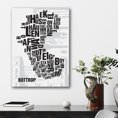 Lugar de letras Bottrop Malakowturm Zeche Prosper II - 50x70cm-lienzo-en-camilla