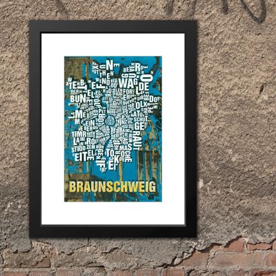 Place of the letters Braunschweig Cathedral art print - 30x40cm-passepartout-framed